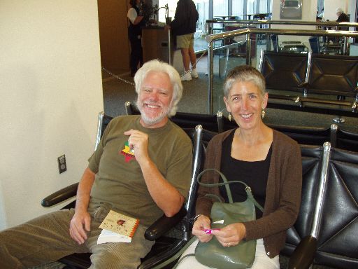 P8300001 Larry and Robin waiting for the plane