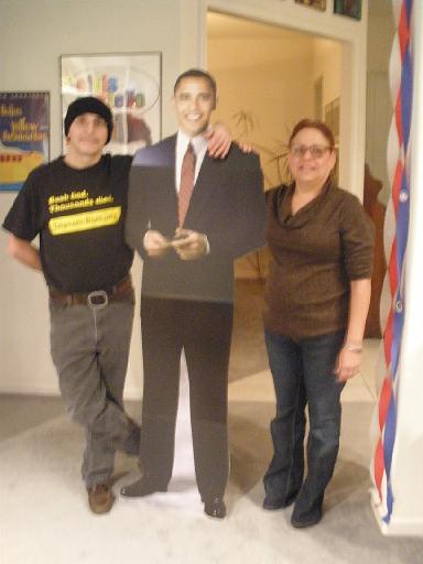 P1170803.JPG - Cal (with Impeach Bush shirt), Barack, Laura